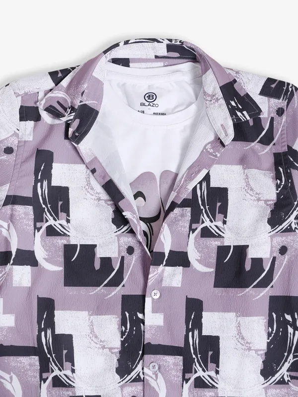 Blazo mauve purple printed shirt
