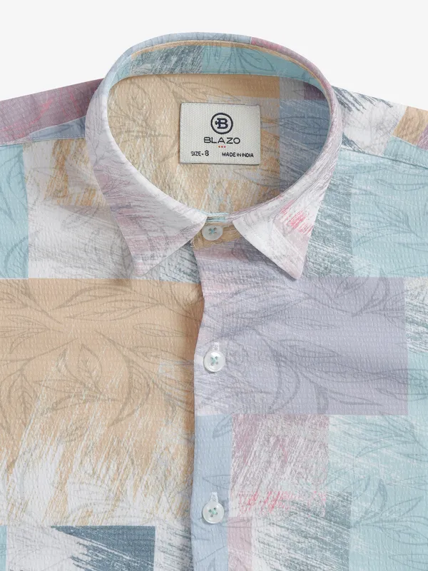 Blazo multi color printed cotton shirt