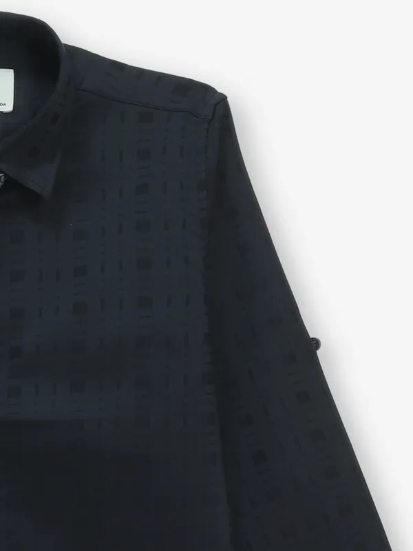BLAZO navy cotton shirt with print