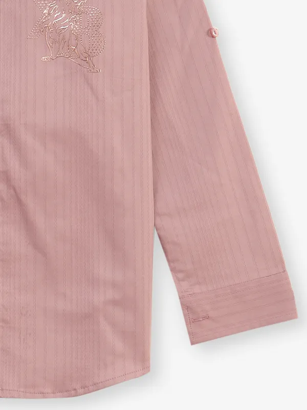 BLAZO onion pink stripe cotton shirt