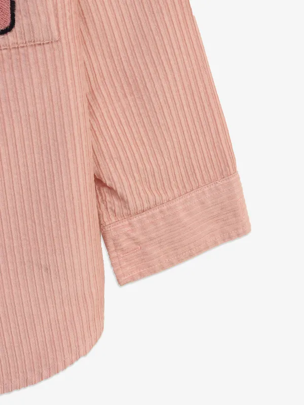 BLAZO peach stripe cotton shirt