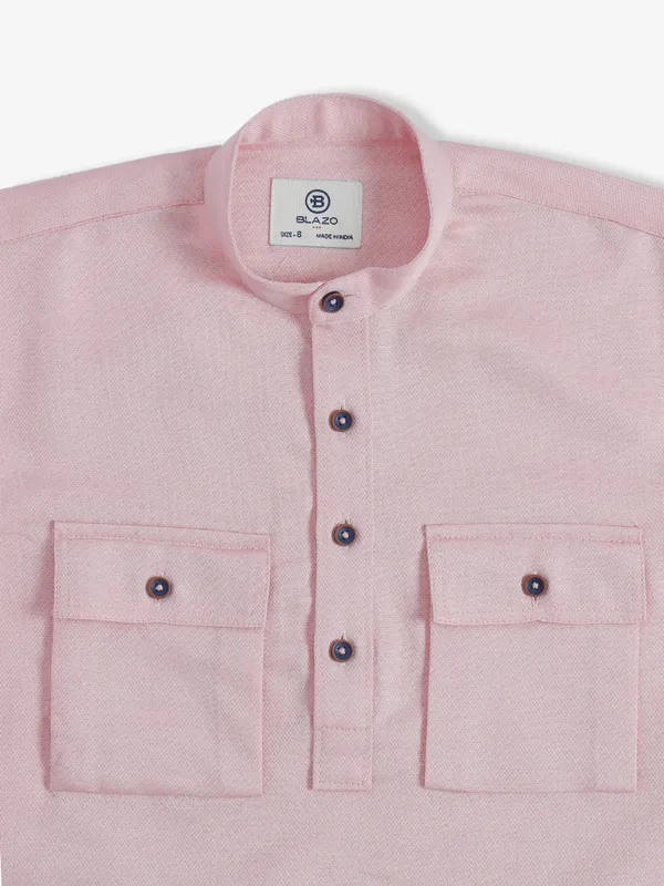 Blazo pink cotton kurta style shirt