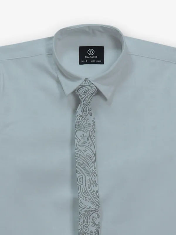 BLAZO plain white cotton shirt
