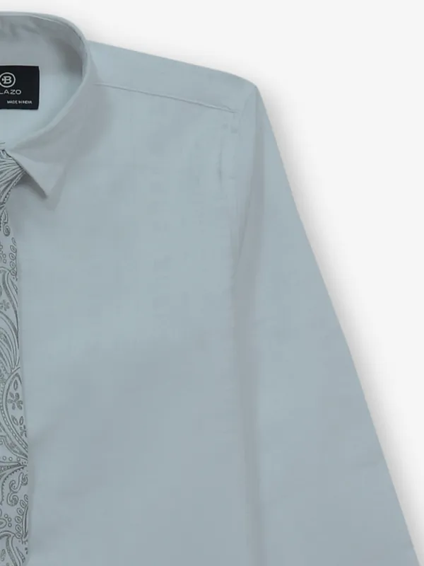 BLAZO plain white cotton shirt