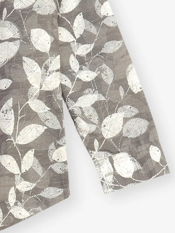 BLAZO printed grey kurta style shirt