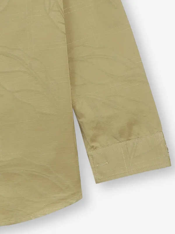 BLAZO printed khaki cotton shirt