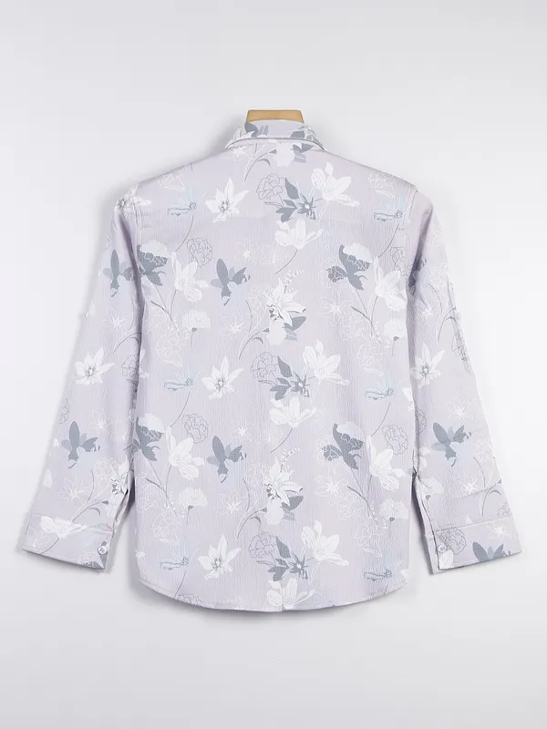 Blazo printed lilac purple cotton fabric shirt