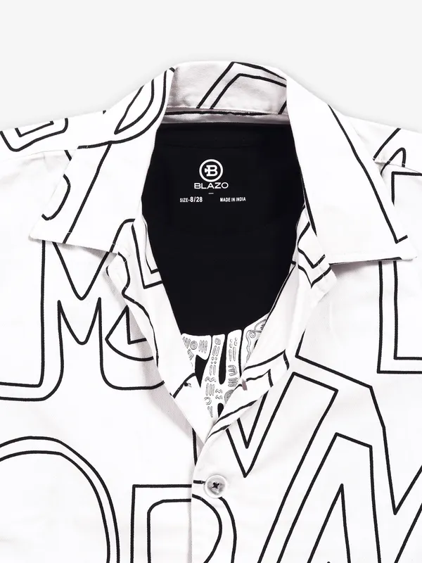 BLAZO printed off-white shirt with t-shirt