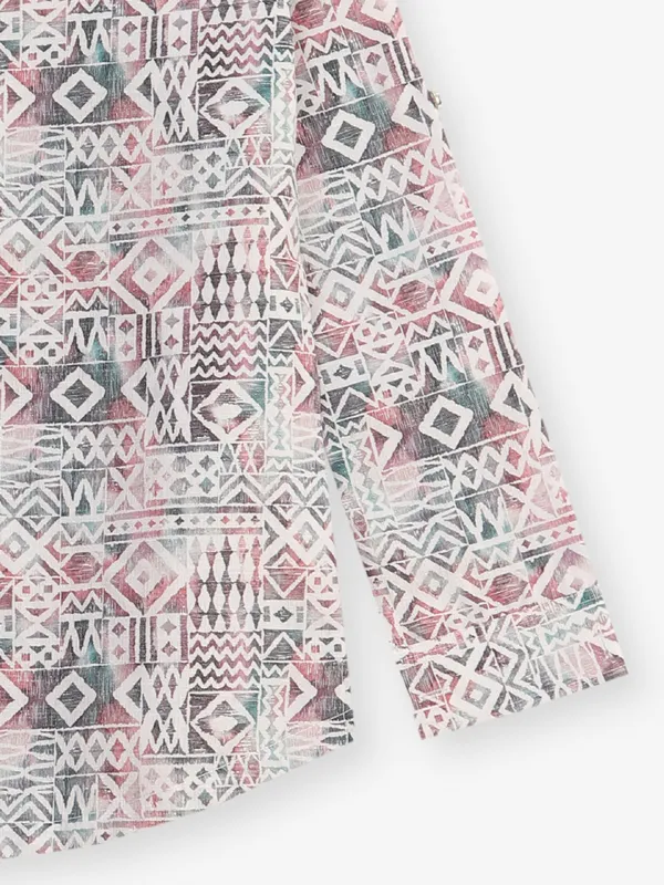 BLAZO printed white cotton kurta style shirt