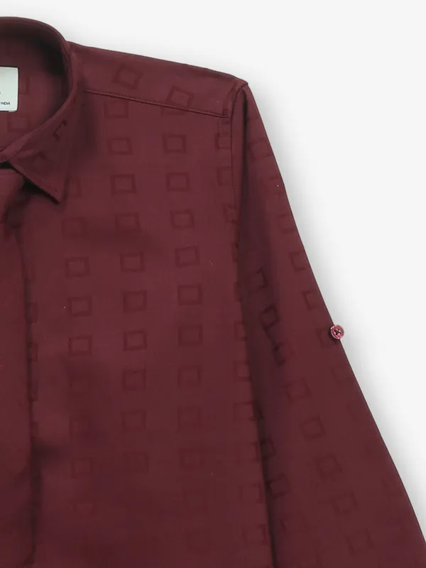 BLAZO printed wine cotton shirt for boys