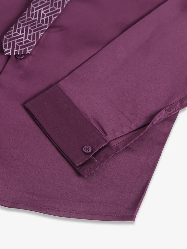 Blazo purple cotton plain shirt
