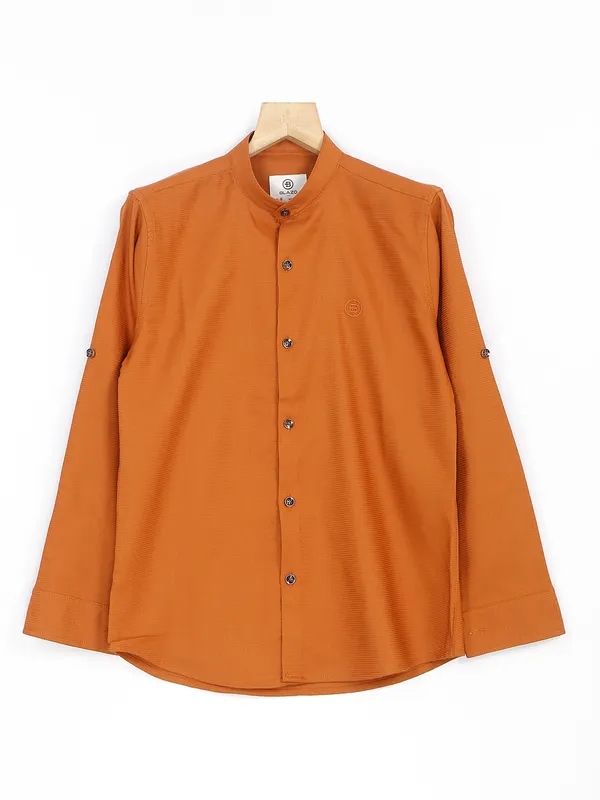 Blazo rust orange cotton boys shirt