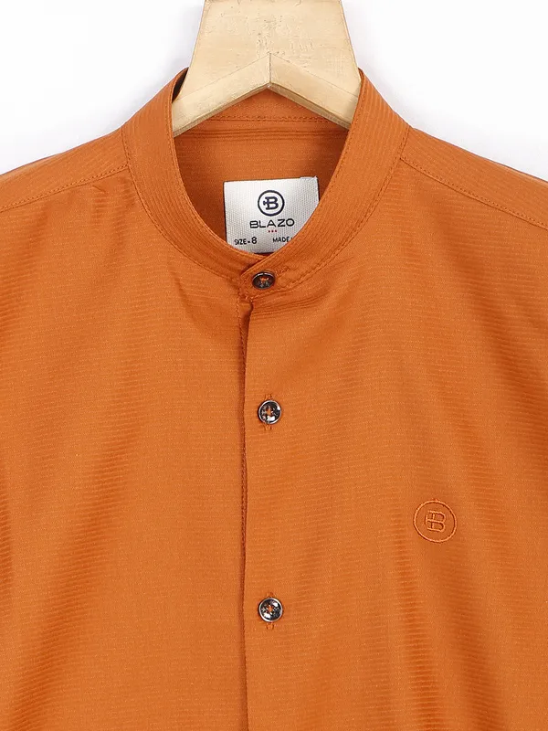 Blazo rust orange cotton boys shirt