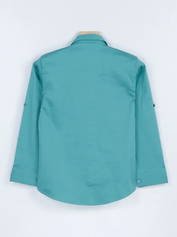 Blazo sea green cotton full sleeves shirt