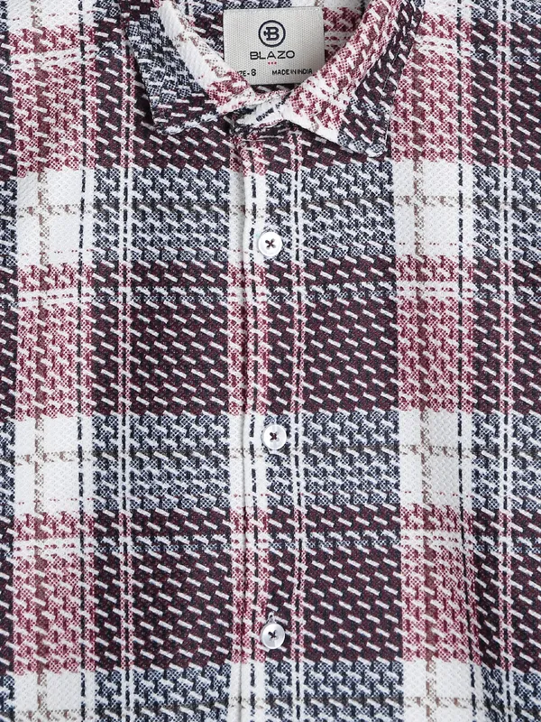 Blazo white and wine checks shirt