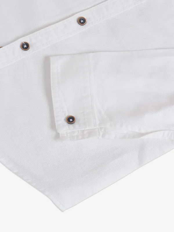 Blazo white printed cotton shirt