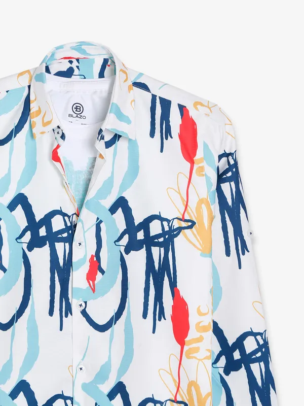 Blazo white printed shirt