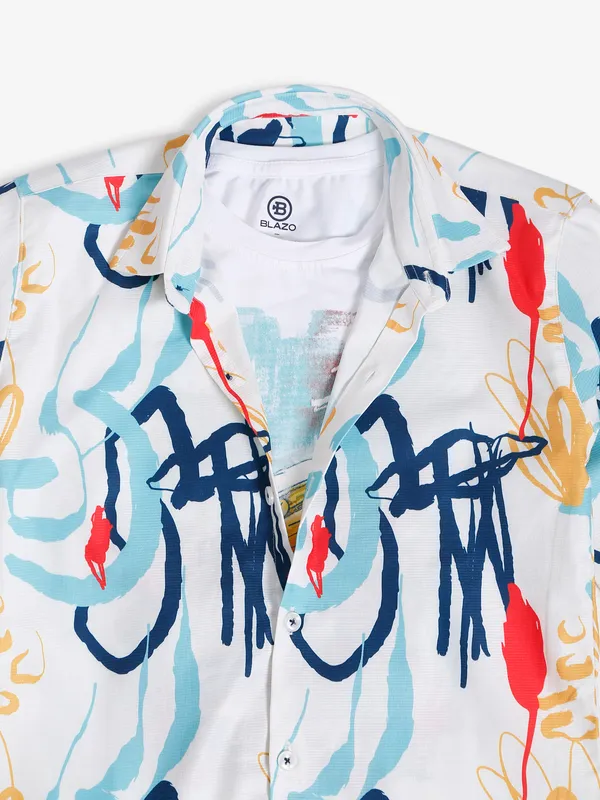 Blazo white printed shirt