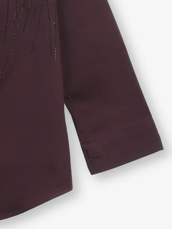 BLAZO wine linen full sleeves shirt