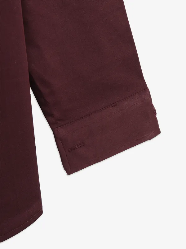 BLAZO wine plain cotton shirt