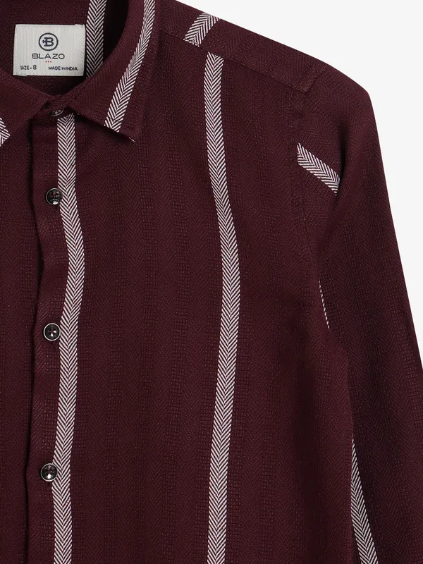 Blazo wine stripe knitted shirt