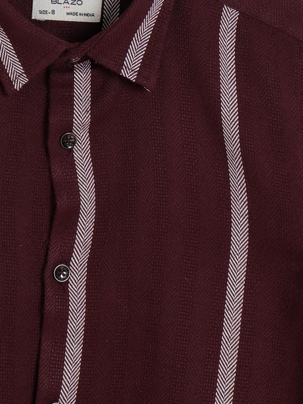 Blazo wine stripe knitted shirt