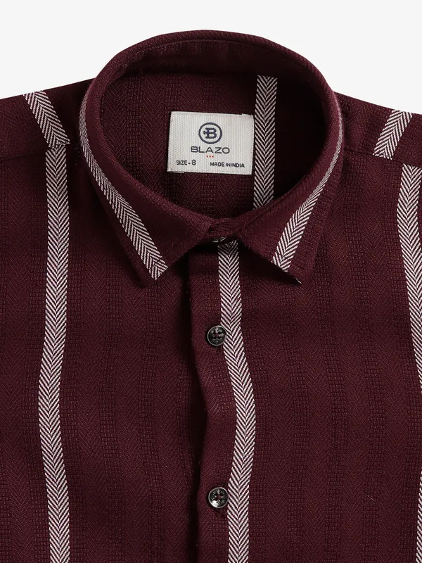 Blazo wine stripe knitted shirt