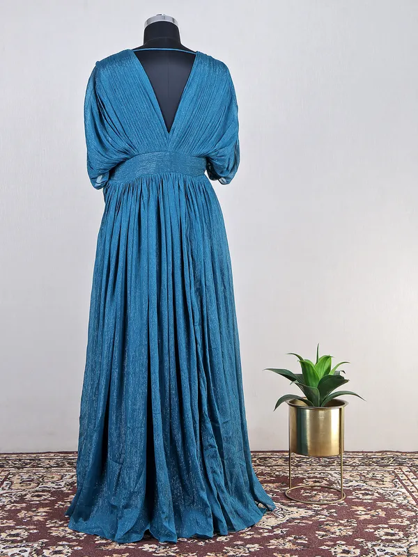 Blue charming floor length gown for reception and party