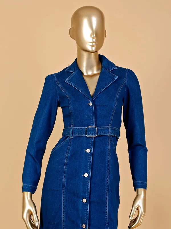 Blue denim casual dress