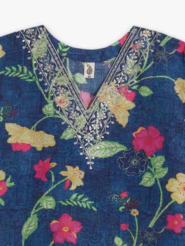 Blue elegance cotton kurti for women