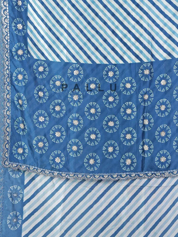 Blue patola silk wedding wear saree for women