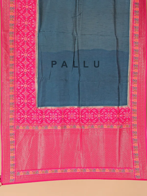 Blue patola silk zari weaving saree for women