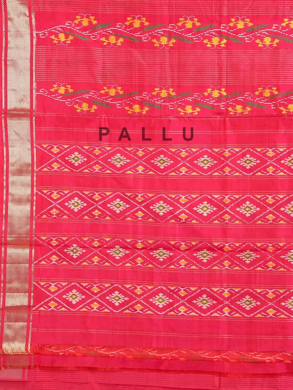 Pink patola silk printed saree for wedding special