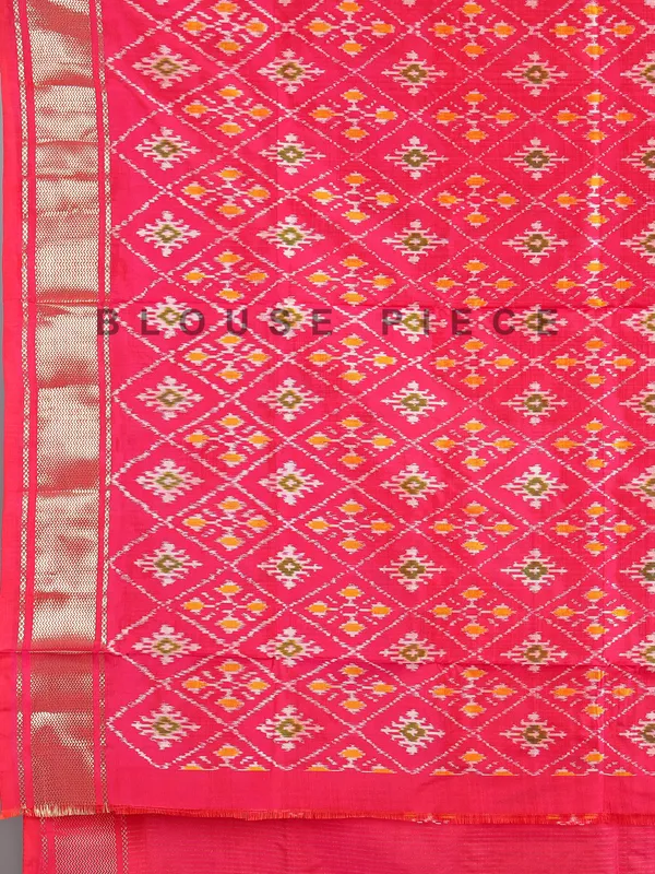 Pink patola silk printed saree for wedding special