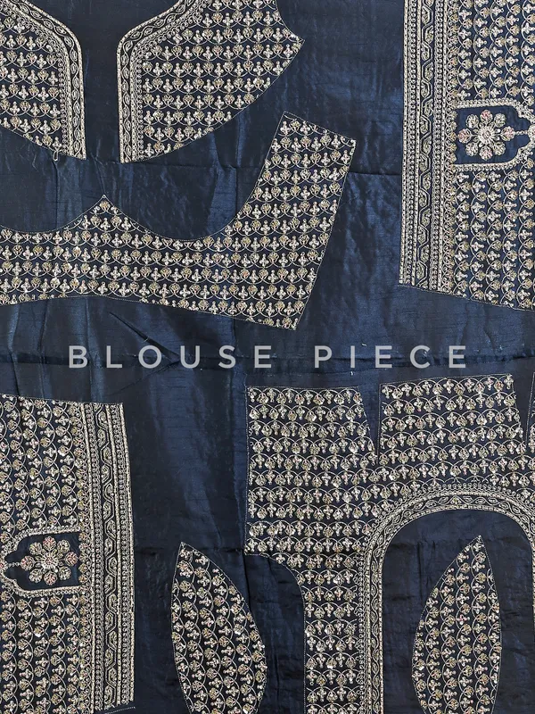 Blue shaded raw silk unstitched lehenga choli