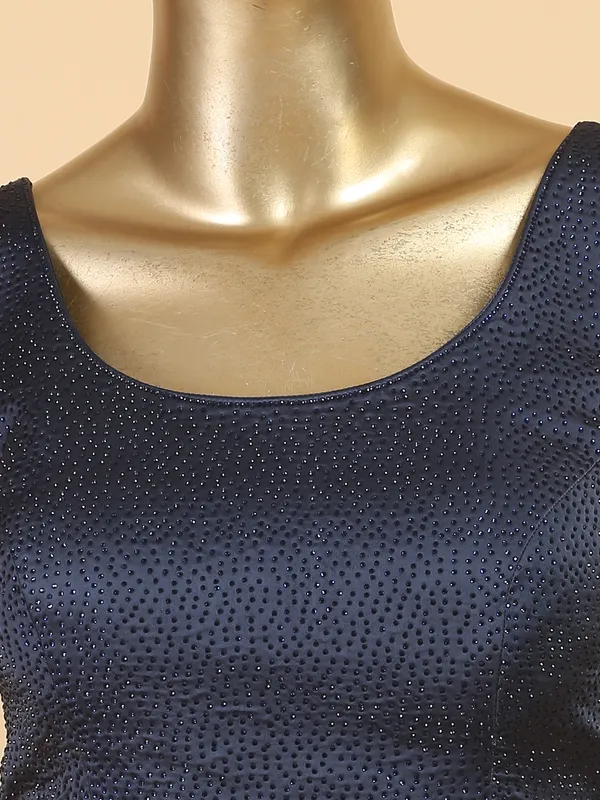 Blue shaded satin ready to wear saree
