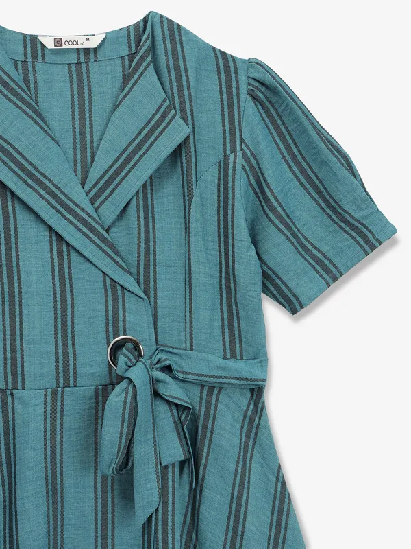 Blue stripe cotton dress