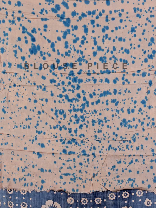 Blue tusser silk saree with thread work