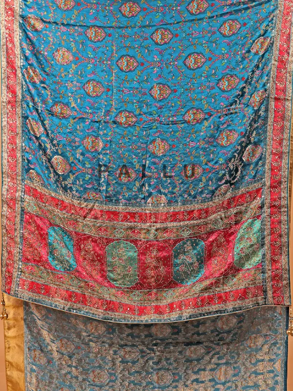 Blue wedding wear modal silk saree