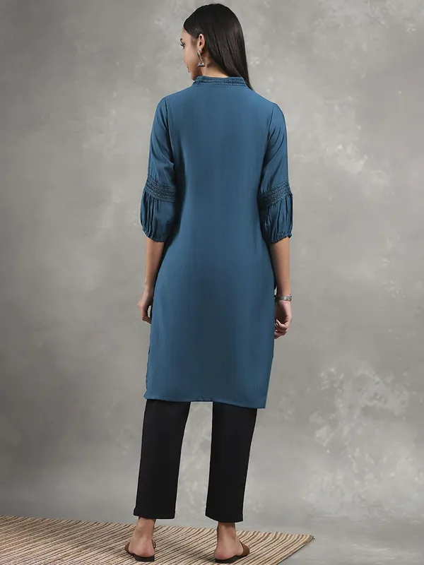 Blue women cotton kurti for casual