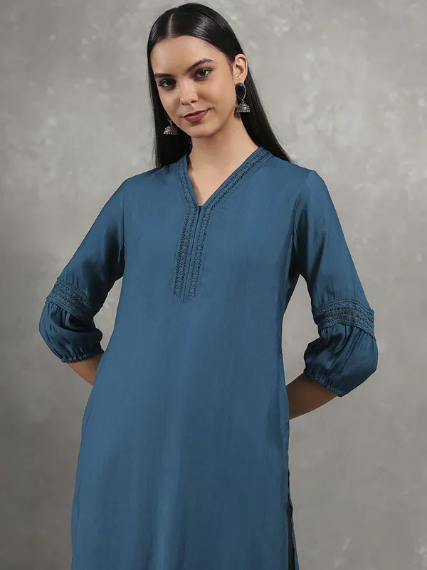 Blue women cotton kurti for casual