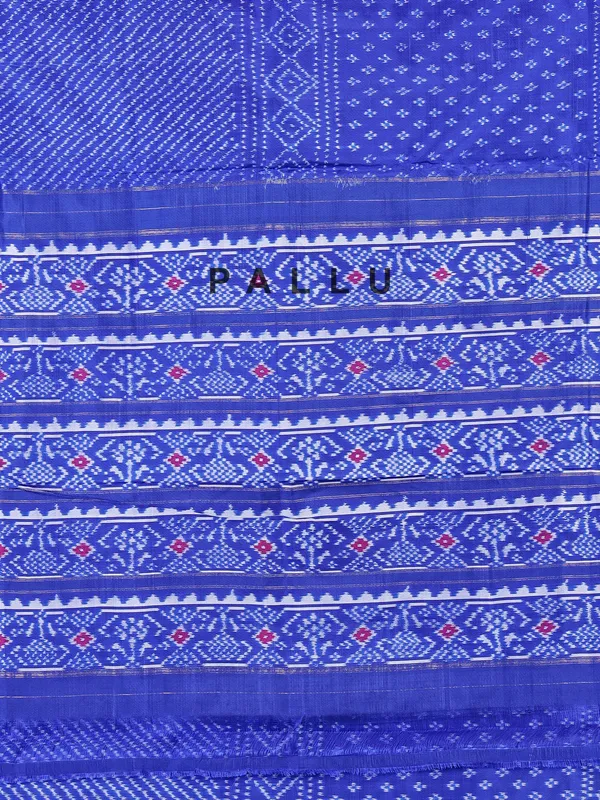 Blue zari weaving patola silk saree with stunning prints