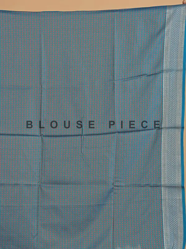 Blue zari weaving silk wedding wear saree