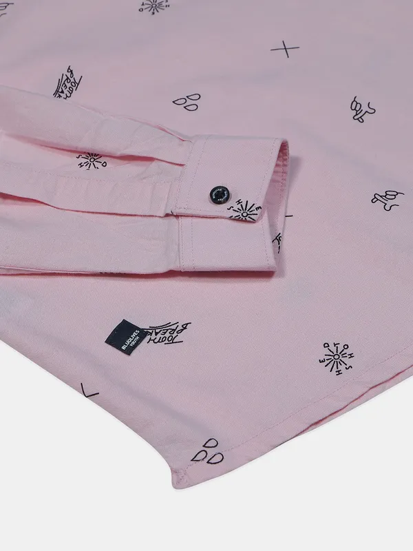 BLUOLIVES printed cotton kurta style shirt in pink