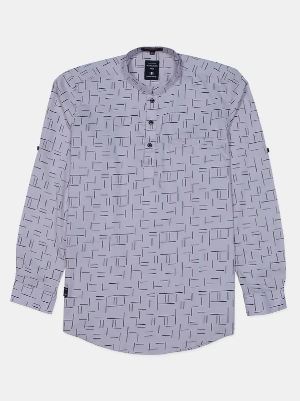 BLUOLIVES printed light purple kurta style shirt