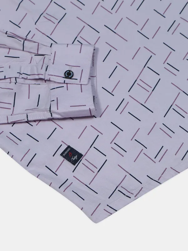 BLUOLIVES printed light purple kurta style shirt