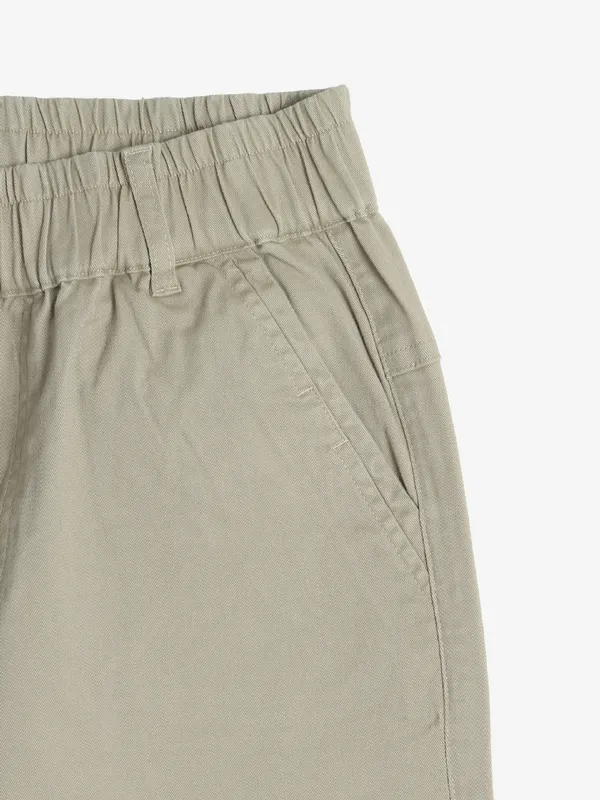 BOOM beige solid cotton jaggings