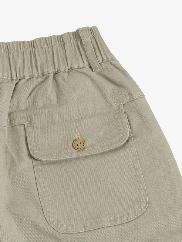 BOOM beige solid cotton jaggings