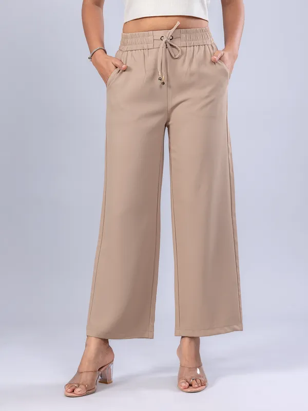 BOOM beige synthetic pant for women