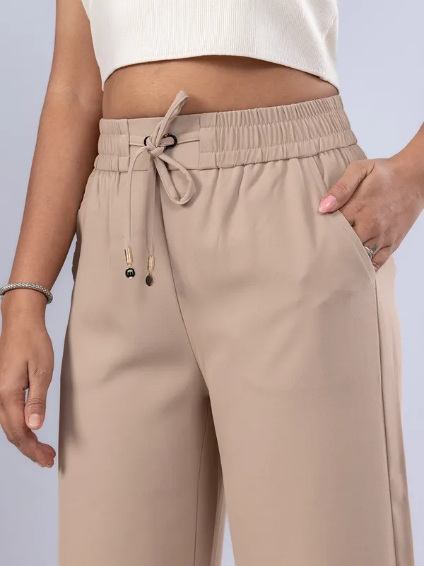 BOOM beige synthetic pant for women